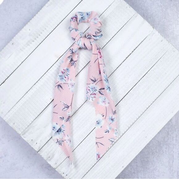 5/$25 Floral Pink SCARF SCRUNCHY - Picture 1 of 6